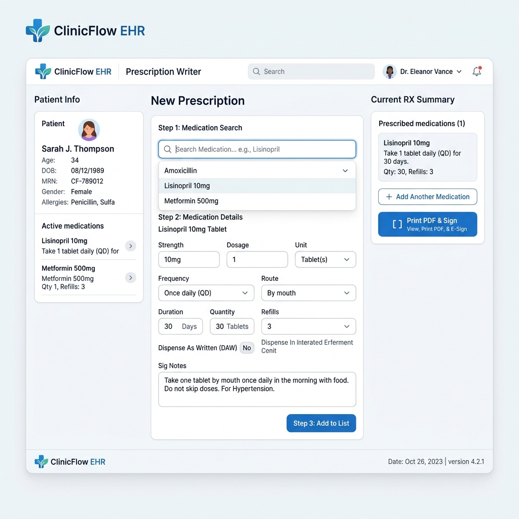 ClinicalSys Prescription Module